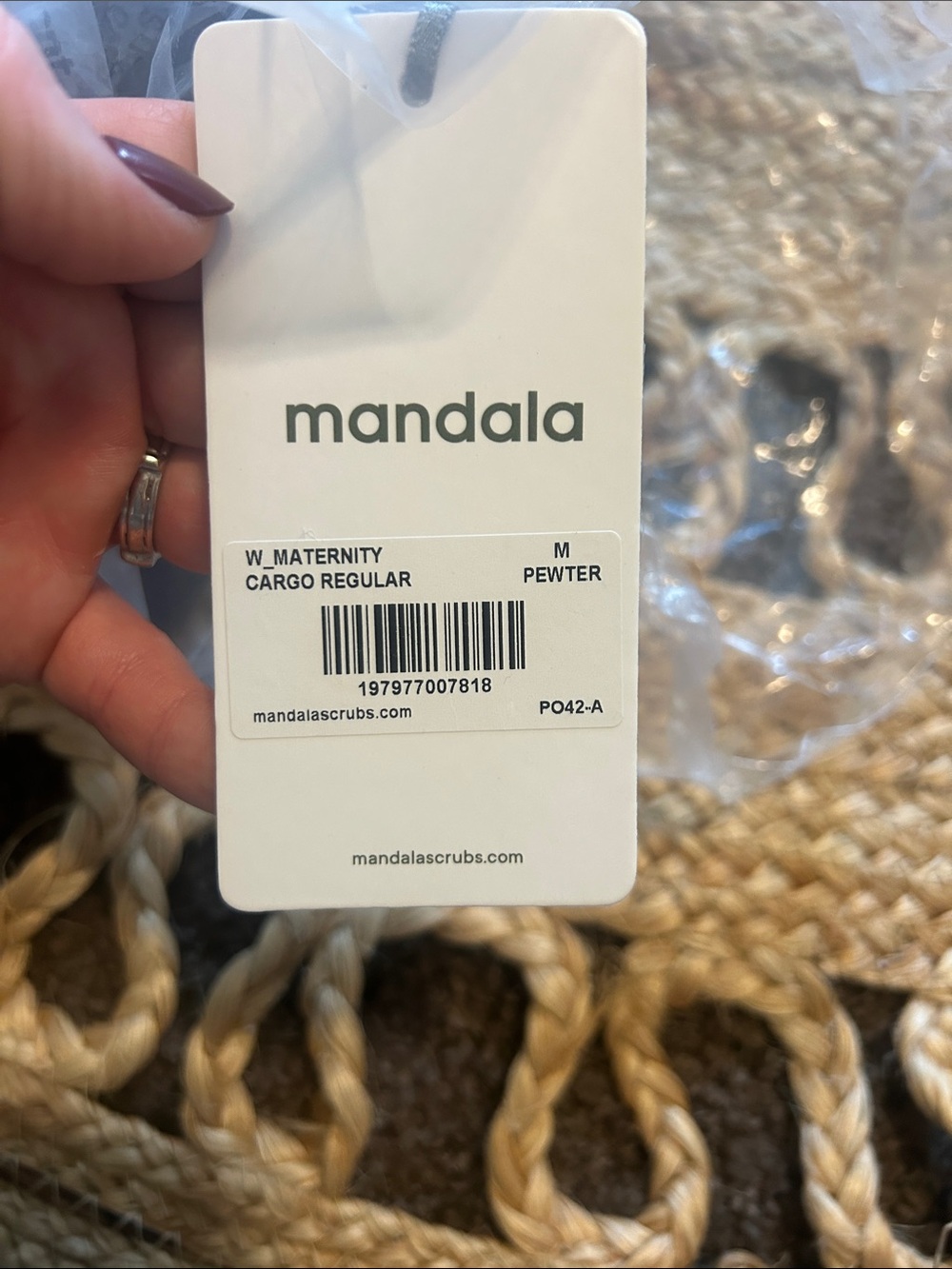 Mandala Pewter Maternity Cargo Pants - Regular
